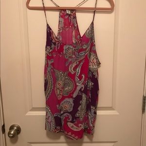 Paisley Racerback Pink/Purple Tank Top Size XXL